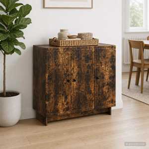Servírovací skříň Kouřový dub 89 x 34,5 x 80 cm - obrázek 4