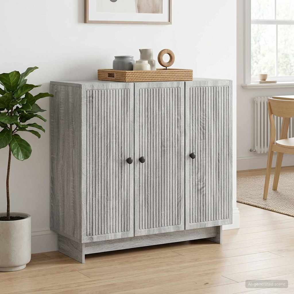 vidaXL Bufet Sonoma gri 89 x 34,5 x 80 cm Lemn prelucrat