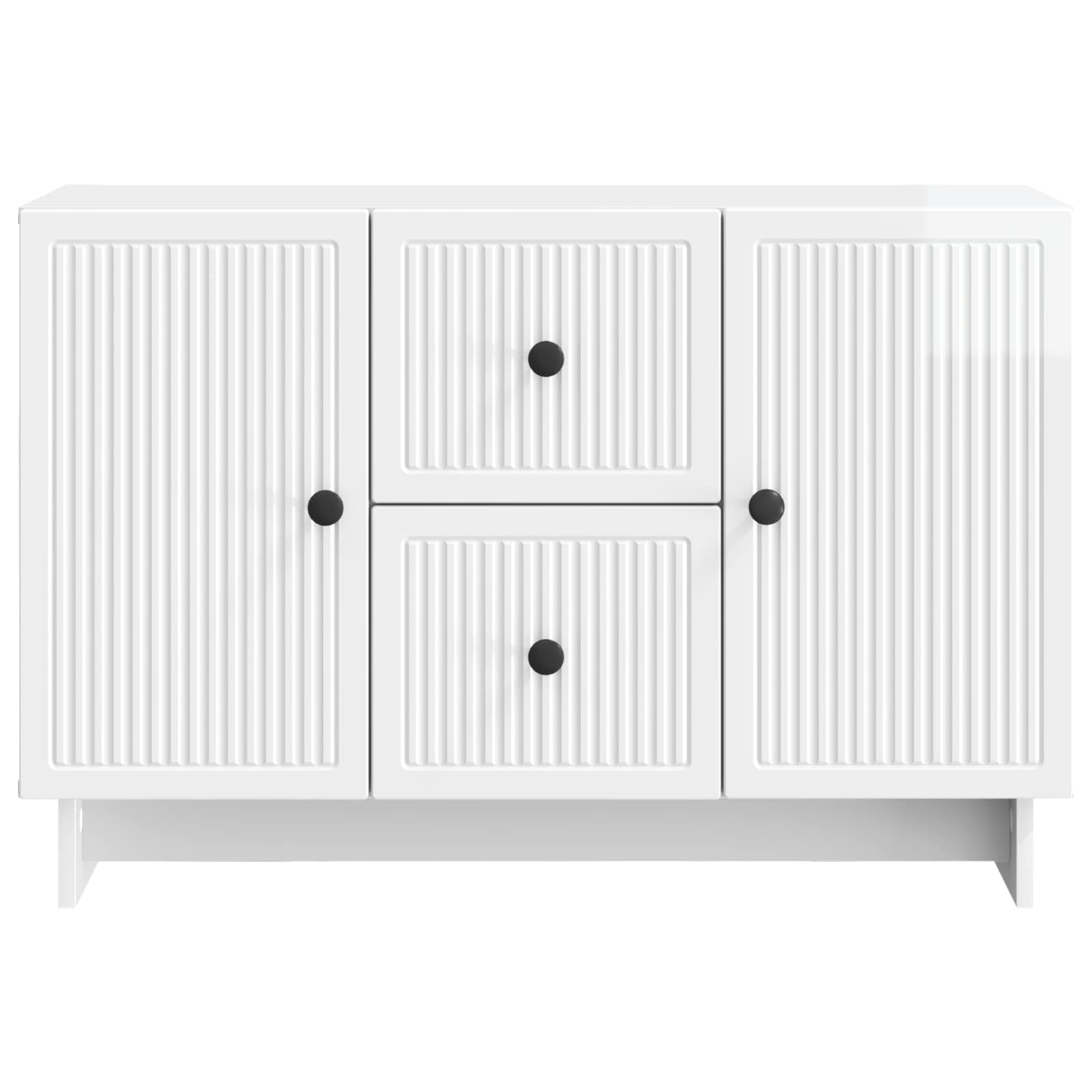 Strani šal Bela visok sijaj 89 x 34,5 x 60 cm Inženirski les - slika 4