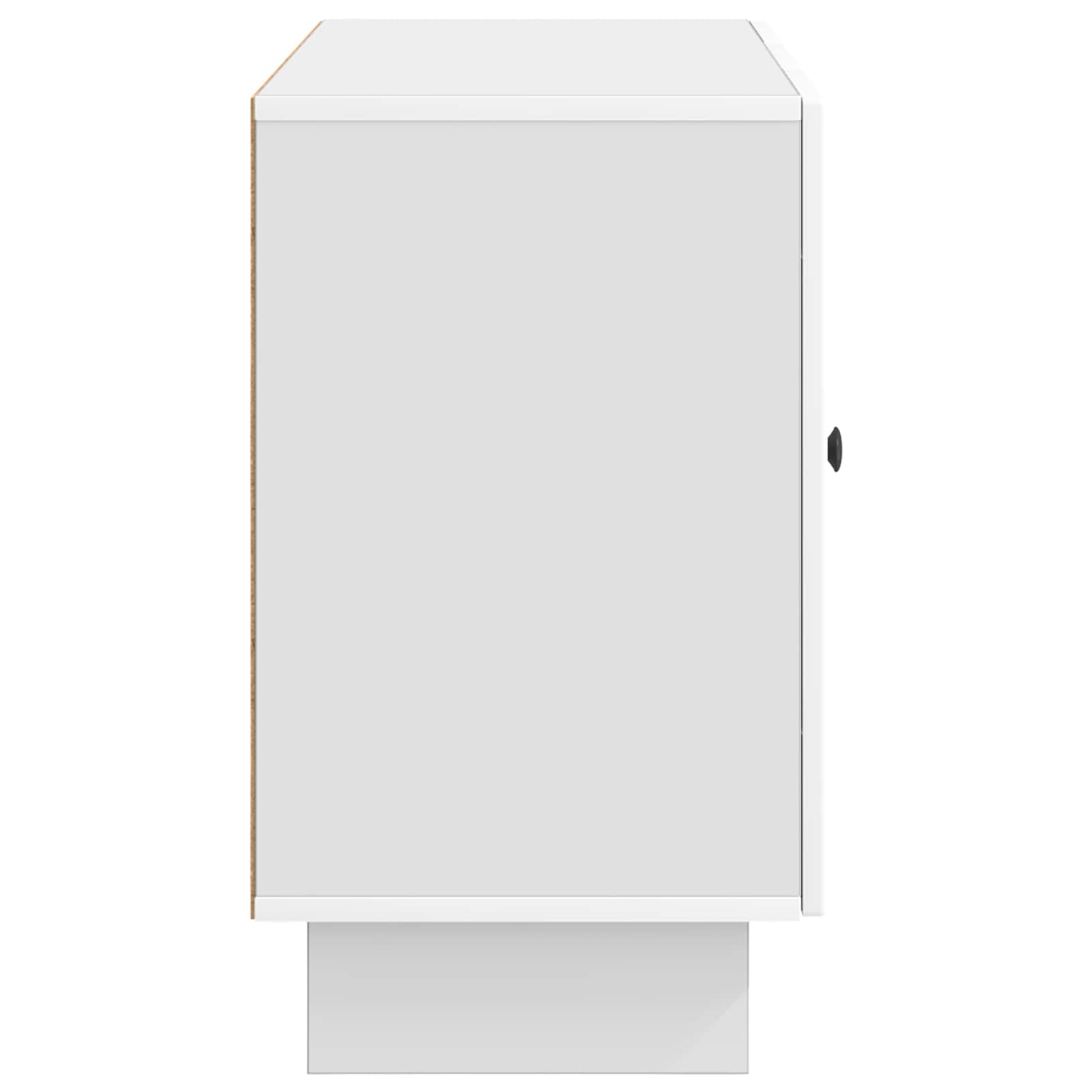 Strani šal Bela visok sijaj 89 x 34,5 x 60 cm Inženirski les - slika 5