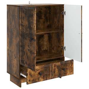 Servírovací skříň Uzený Dub 66 x 34,5 x 95 cm Dřevěný materiál - obrázek 3