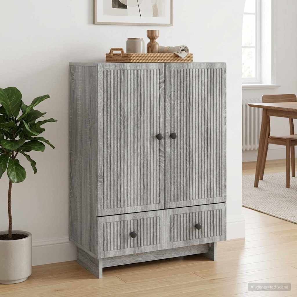 Strani šal Siva Sonoma 66 x 34,5 x 95 cm Konstruirano leseno - slika 4