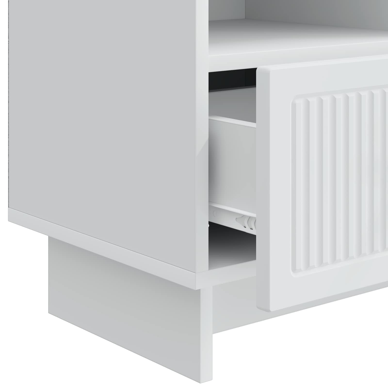 TV omarica s predalom Bela 102 x 34,5 x 50 cm Inženirski les - slika 7