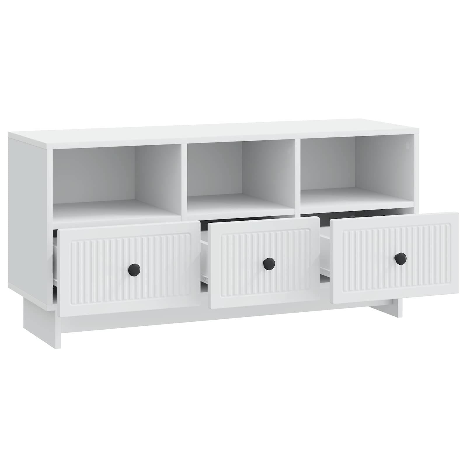 TV omarica s predalom Bela 102 x 34,5 x 50 cm Inženirski les - slika 3