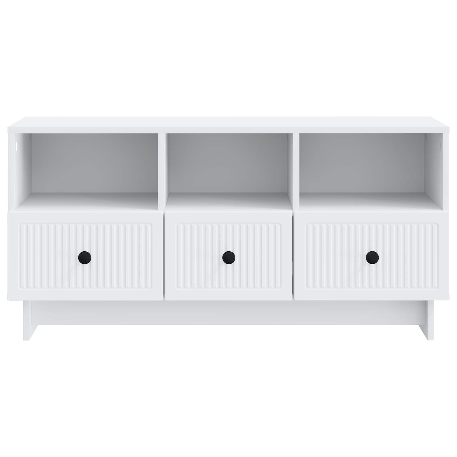 TV omarica s predalom Bela 102 x 34,5 x 50 cm Inženirski les - slika 4