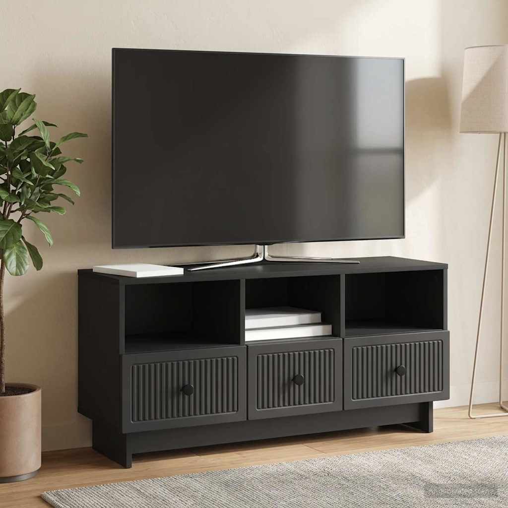 vidaXL Cabinet TV cu sertar Negru 102 x 34,5 x 50 cm Lemn prelucrat