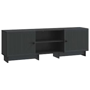 vidaXL Telerikapp 150 x 31 x 50 cm Must T&ouml;&ouml;deldud puit