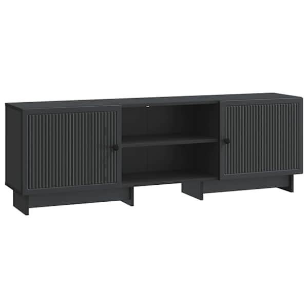 vidaXL Telerikapp 150 x 31 x 50 cm Must T&ouml;&ouml;deldud puit
