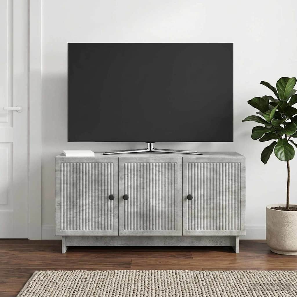 TV-kaappi Betoninharmaa 99 x 34,5 x 50 cm Tekninen puu - Image 4