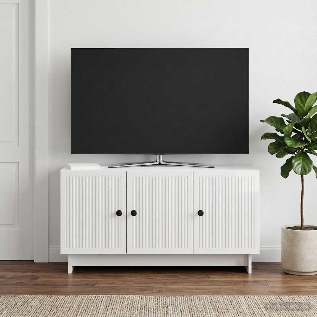 TV-kaappi Korkeakiiltoinen valkoinen 99 x 34,5 x 50 cm