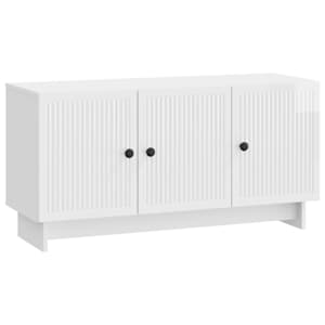 TV omarica Bela visok sijaj 99 x 34,5 x 50 cm Inženirski les