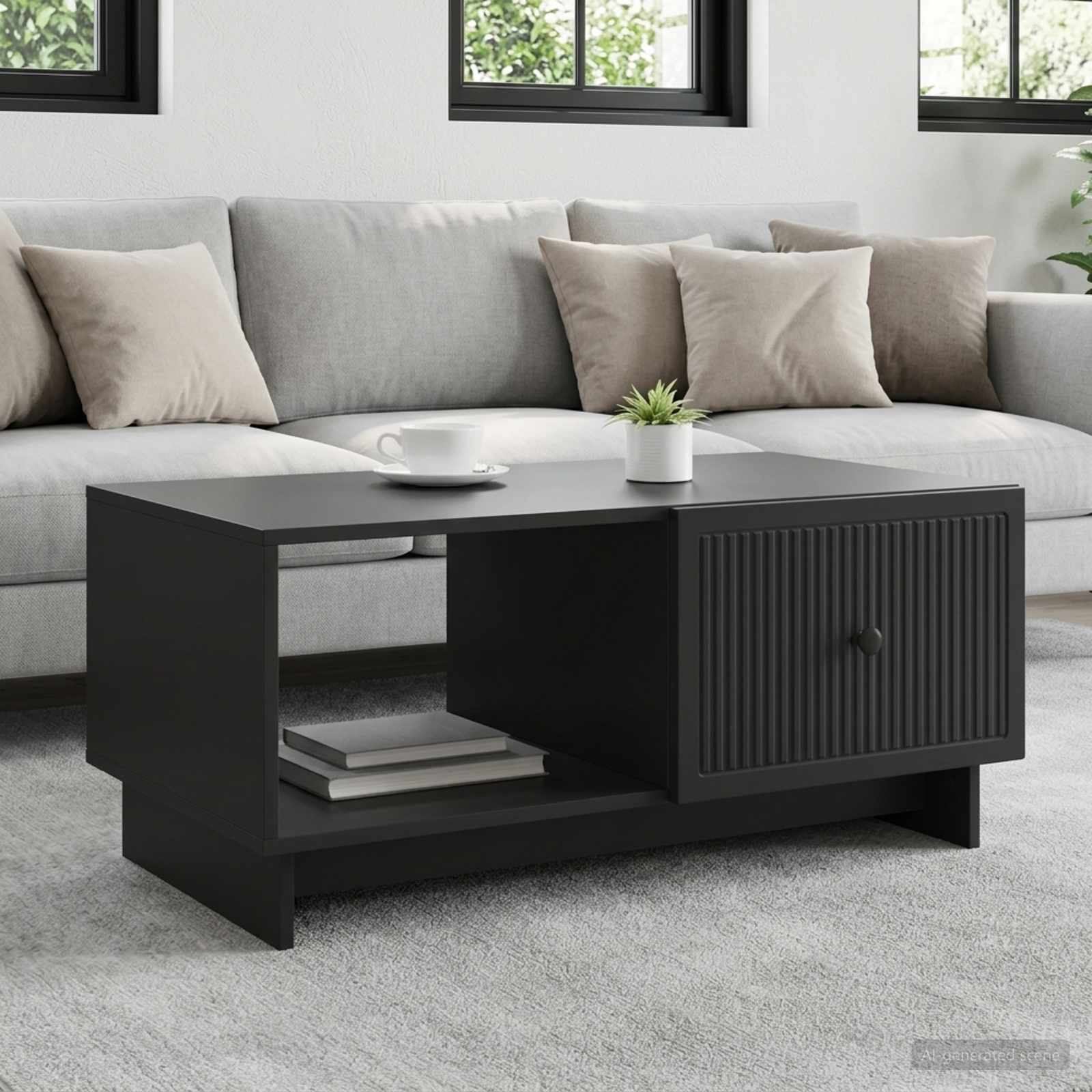 vidaXL Masă de cafea Negru 90 x 50 x 40 cm Lemn prelucrat