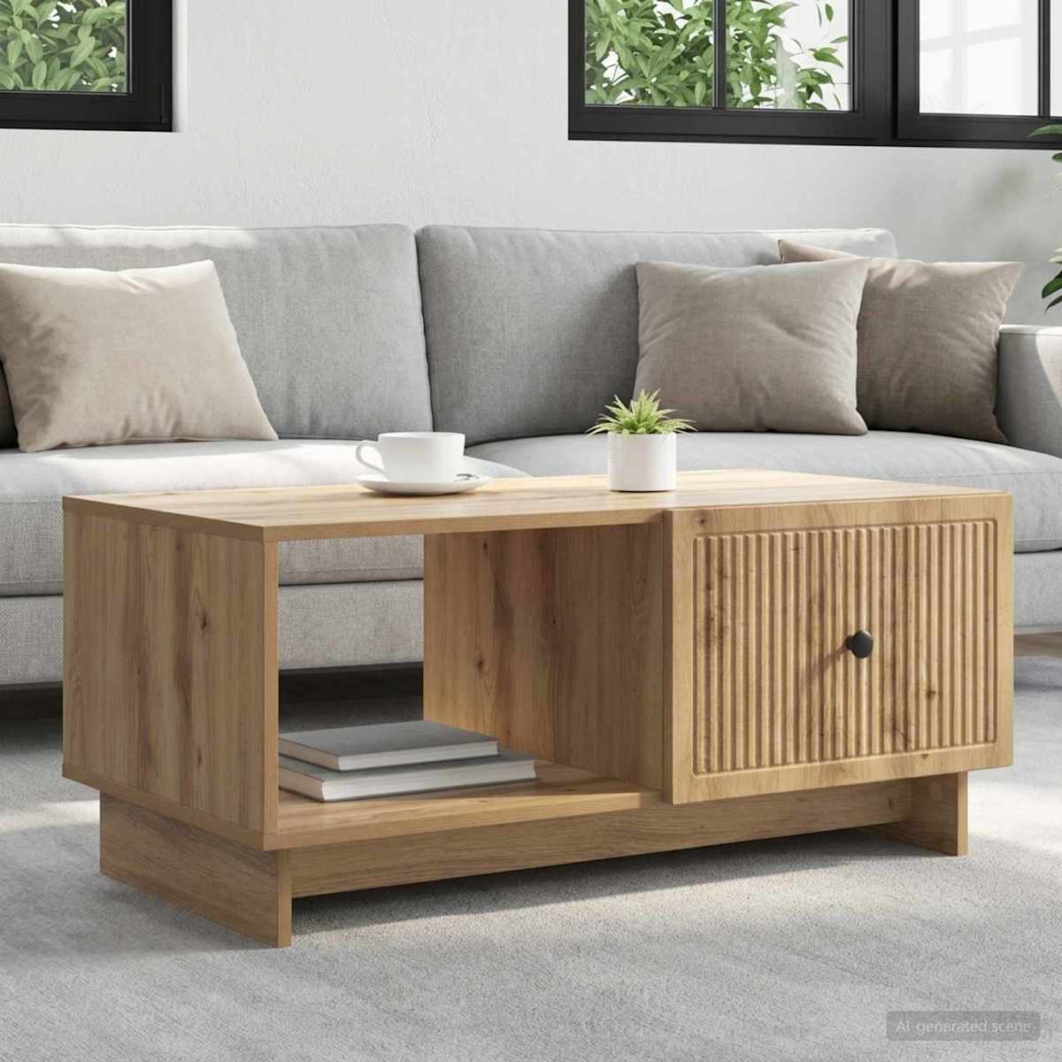 Sofabord 90 x 50 x 40 cm Konstrueret træ