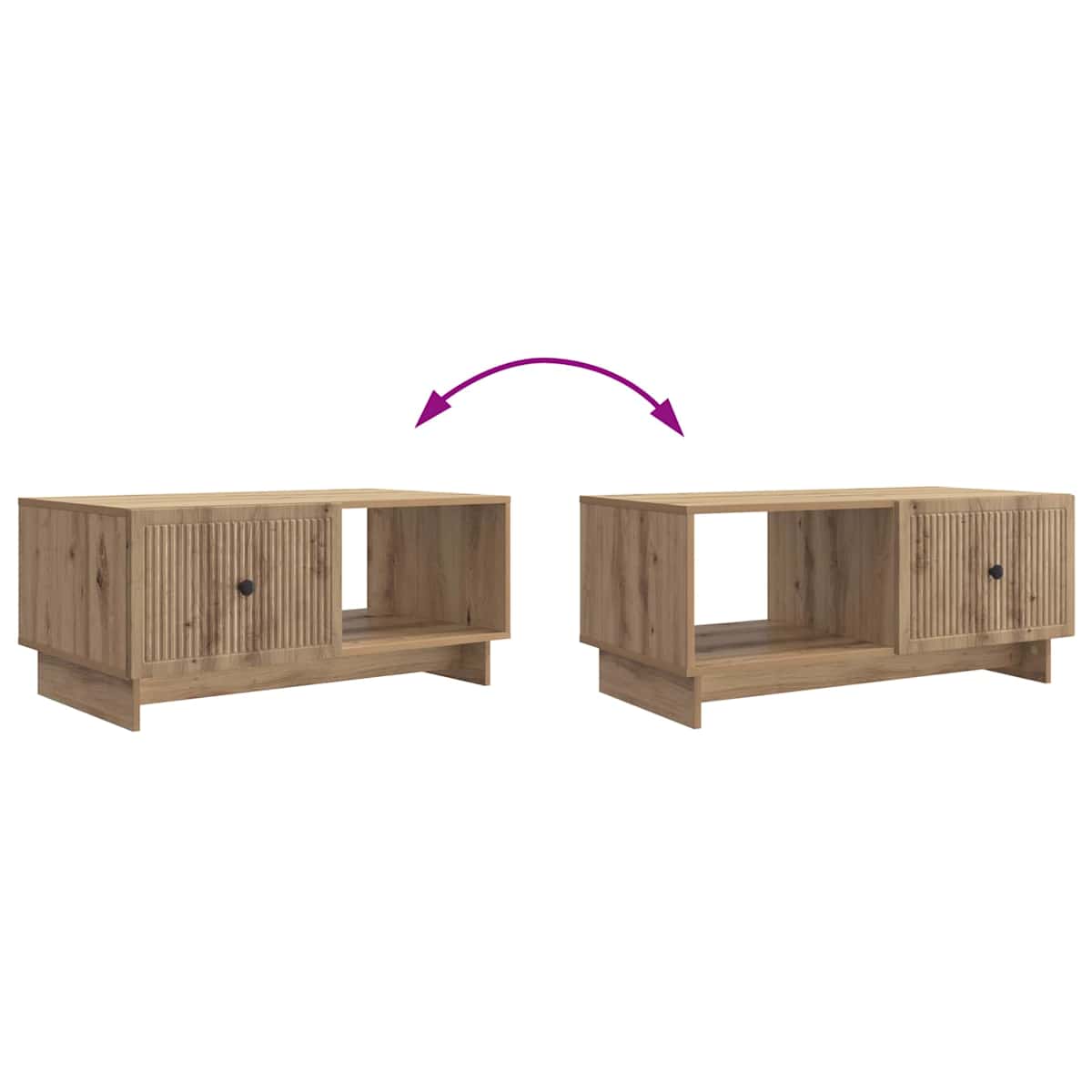 Sofabord 90 x 50 x 40 cm Konstrueret træ - Billede 10