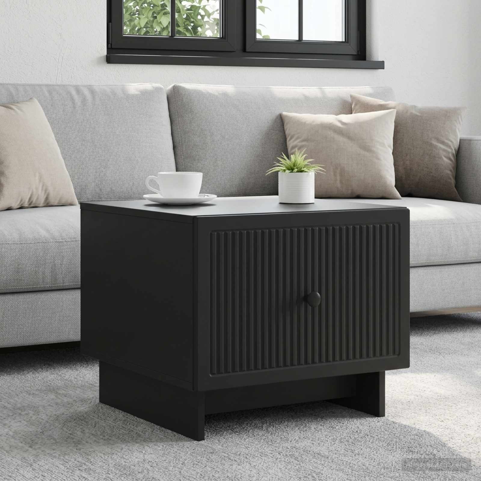 vidaXL Masă de cafea cu sertar Negru 49 x 50 x 40 cm Lemn prelucrat