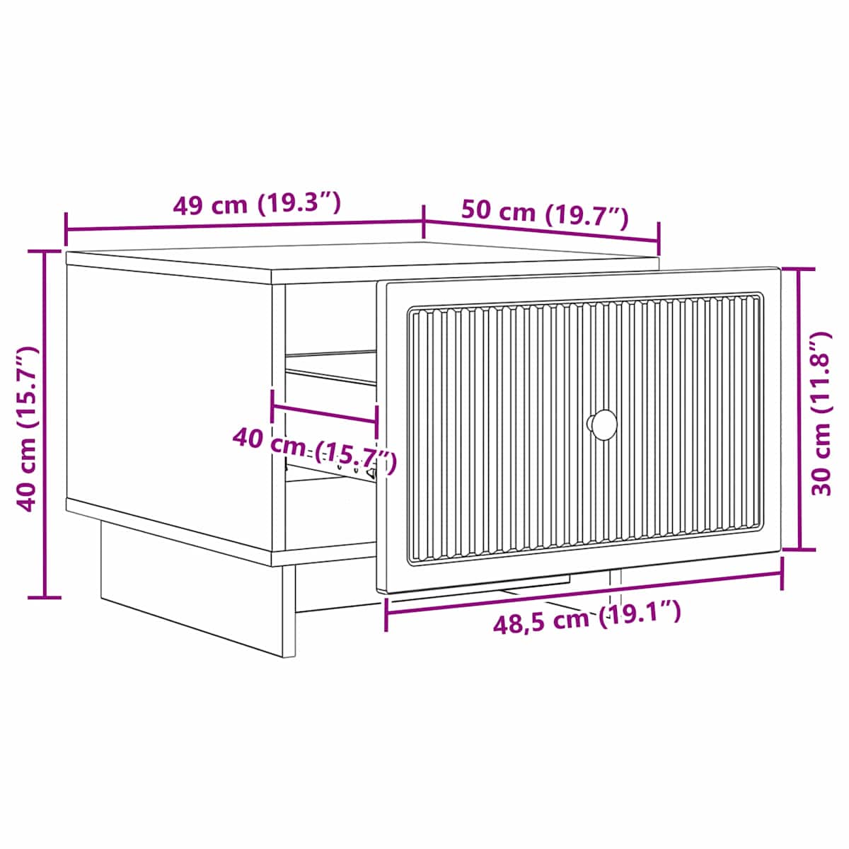 Sofabord 49 x 50 x 40 cm Konstrueret træ - Billede 11