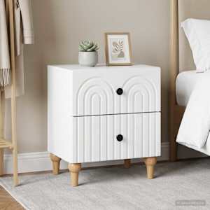 Noční skříňka 2 pcs Bílá 43 x 34,5 x 48 cm Kompozitní dřevo - obrázek 4