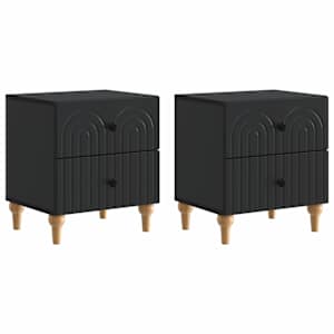 Noční skříňka 2 pcs Černá 43 x 34,5 x 48 cm Kompozitní dřevo - obrázek 2
