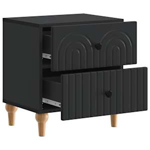 Noční skříňka 2 pcs Černá 43 x 34,5 x 48 cm Kompozitní dřevo - obrázek 6