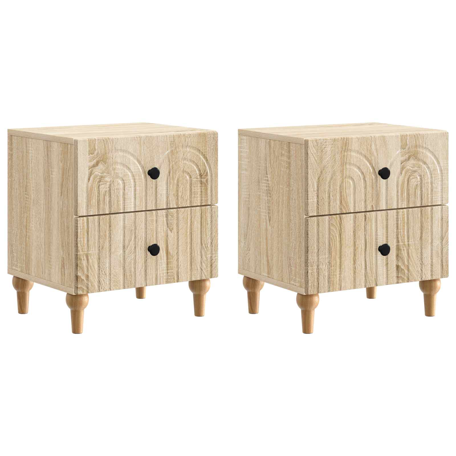 vidaXL Dulap de noapte cu sertar 2 pcs Stejar Sonoma 43 x 34,5 x 48 cm