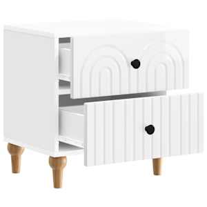 Noční skříňka 2 pcs Bílá s vysokým leskem 43 x 34,5 x 48 cm - obrázek 4