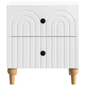 Noční skříňka 2 pcs Bílá s vysokým leskem 43 x 34,5 x 48 cm - obrázek 5