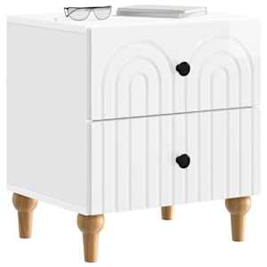 Noční skříňka 2 pcs Bílá s vysokým leskem 43 x 34,5 x 48 cm - obrázek 2