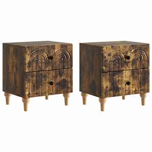 Nočna omarica s predalom 2 pcs Dimljen hrast 43 x 34,5 x 48 cm