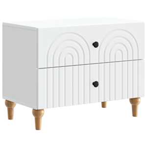 Nočna omarica s predalom Bela 62 x 34,5 x 48 cm Inženirski les