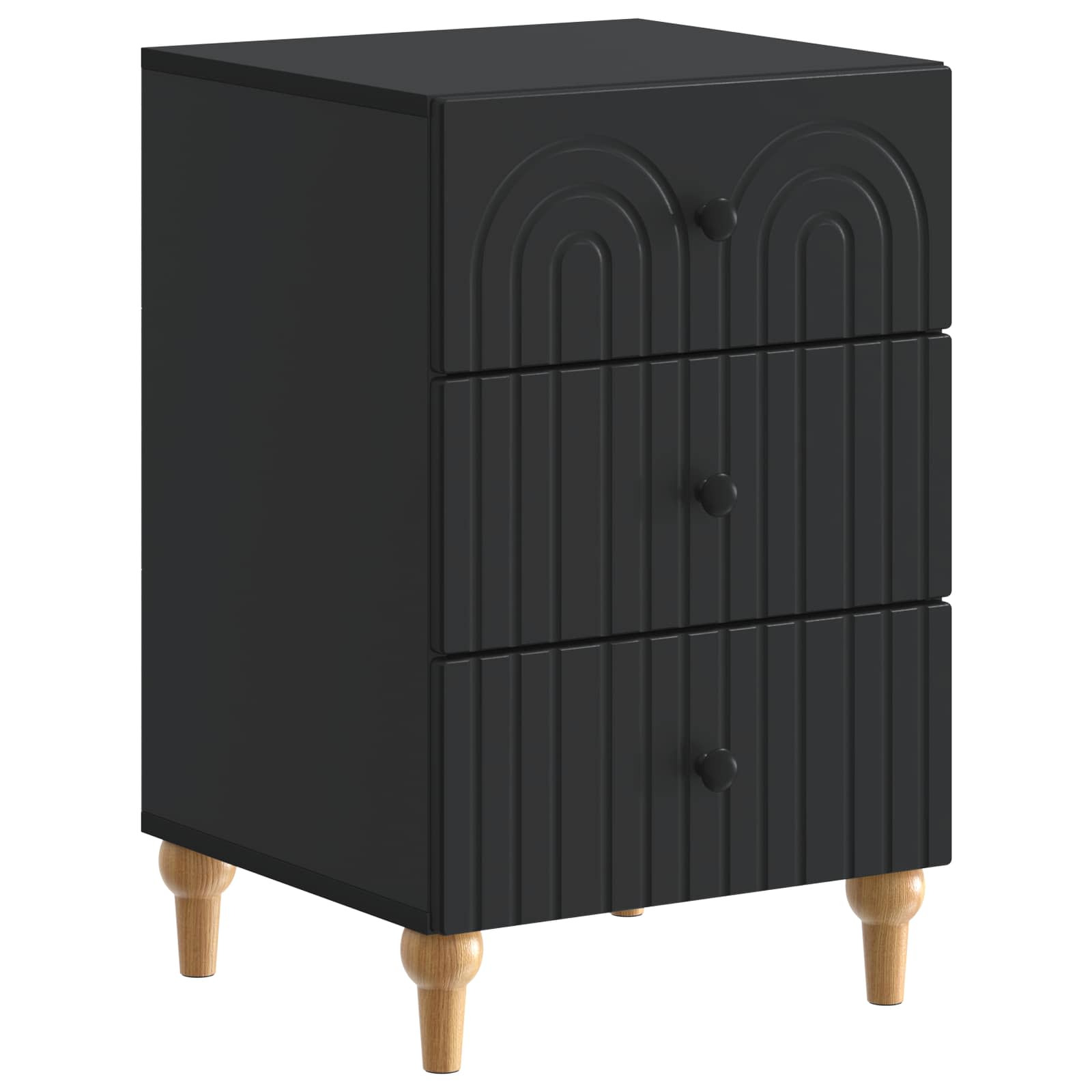vidaXL Dulap de noapte cu sertar Negru 43x 41 x 66,5 cm Lemn prelucrat