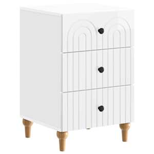 Nočna omarica Bela visok sijaj 43x 41 x 66,5 cm Inženirski les