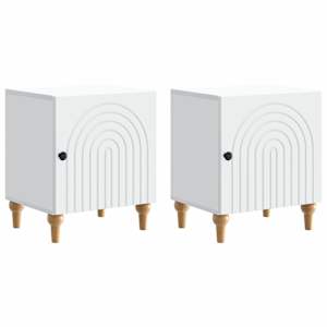 Noční skříňka 2 pcs Bílá 43 x 34,5 x 50 cm Kompozitní dřevo - obrázek 2