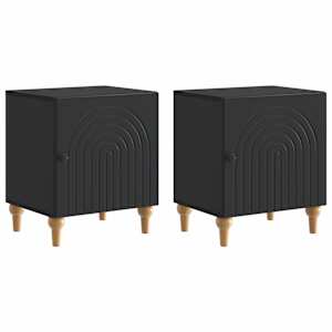Noční skříňka 2 pcs Černá 43 x 34,5 x 50 cm Kompozitní dřevo - obrázek 2