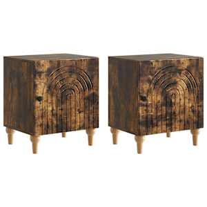 Noční skříňka 2 pcs Kouřový dub 43 x 34,5 x 50 cm - obrázek 2