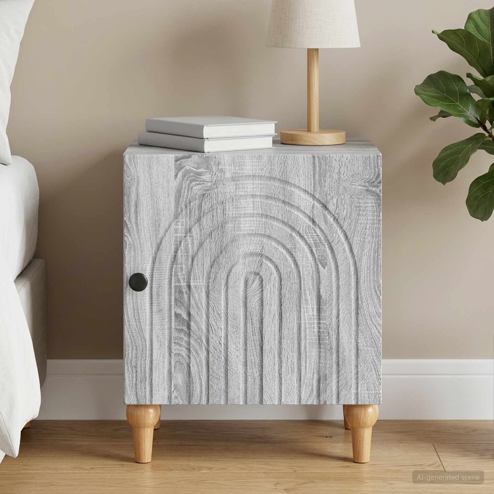 vidaXL Yöpöytäkaappi Harmaa sonoma 43 x 34,5 x 50 cm Tekninen puu