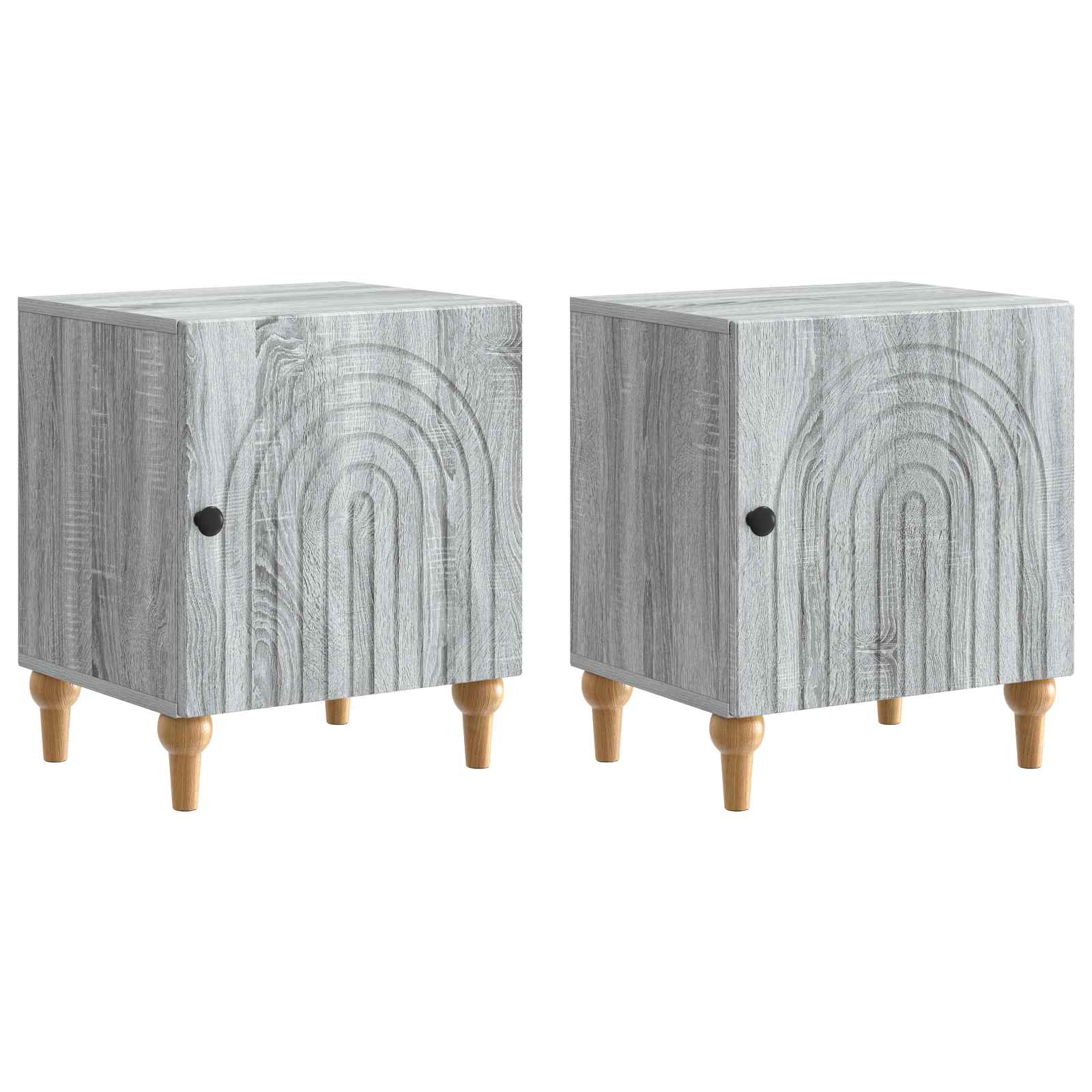 vidaXL Dulap de noapte 2 pcs Sonoma gri 43 x 34,5 x 50 cm