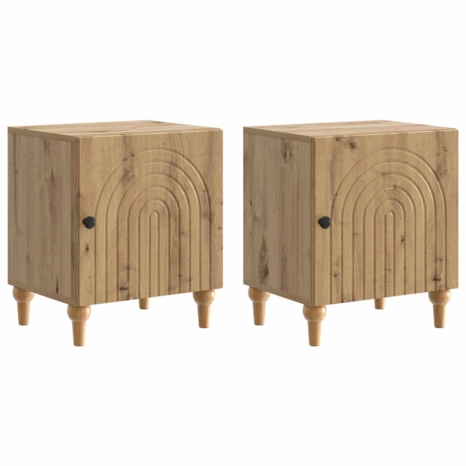vidaXL Dulap de noapte 2 pcs Stejar Artizanal 43 x 34,5 x 50 cm