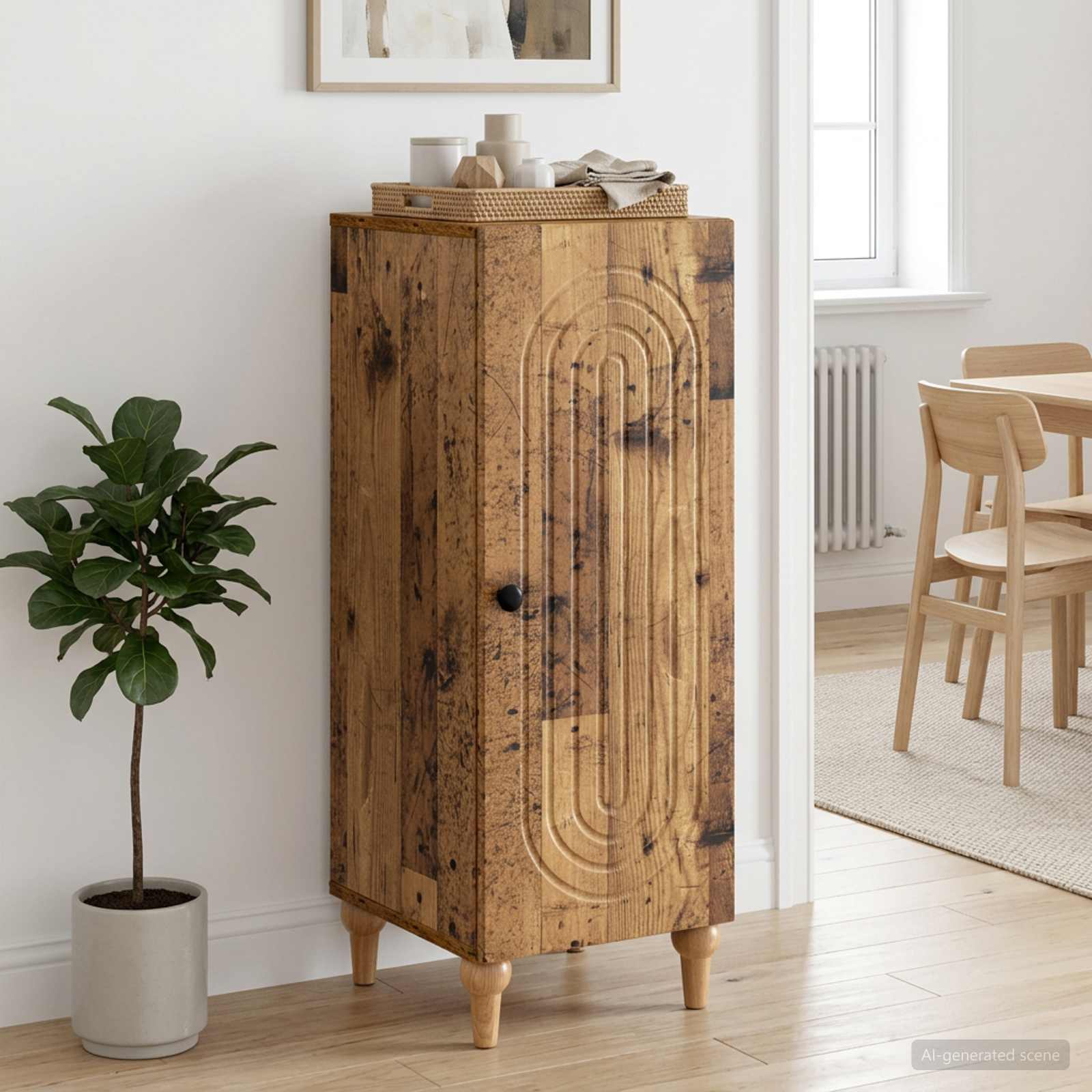 Dressoir Oud hout 33 x 34,5 x 90 cm Bewerkt hout – afbeelding 1
