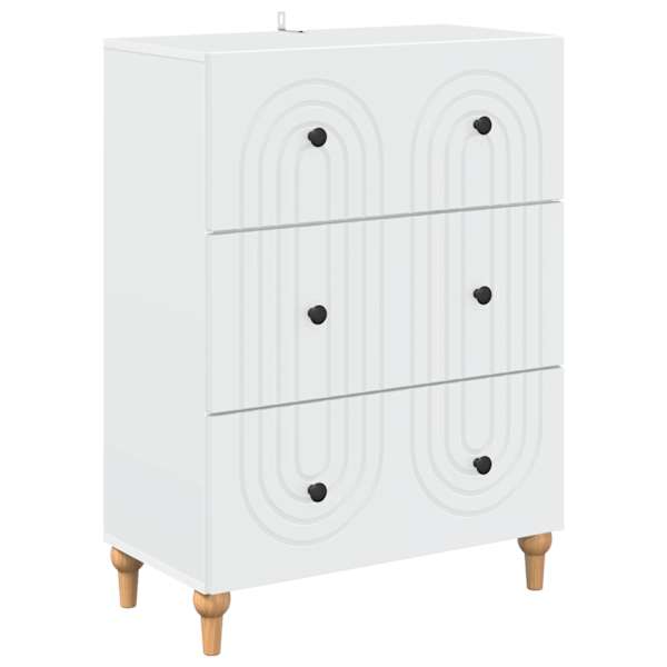 vidaXL Sahtlib&uuml;roo Valge 66 x 34,5 x 90 cm Tehispuit