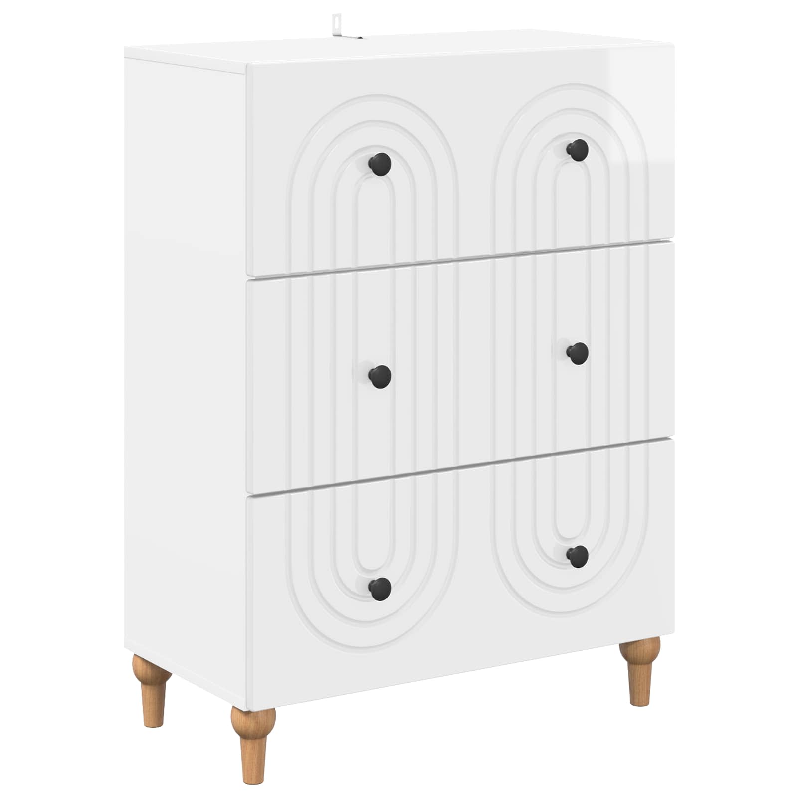 vidaXL Dulap cu sertare Alb foarte lucios 66 x 34,5 x 90 cm
