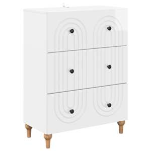 Skříň se zásuvkami Bílá s vysokým leskem 66 x 34,5 x 90 cm - obrázek 2