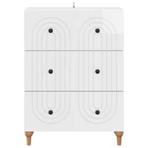 Skříň se zásuvkami Bílá s vysokým leskem 66 x 34,5 x 90 cm - obrázek 6