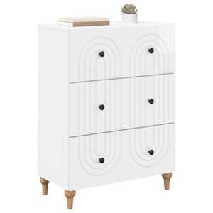Skříň se zásuvkami Bílá s vysokým leskem 66 x 34,5 x 90 cm - obrázek 3
