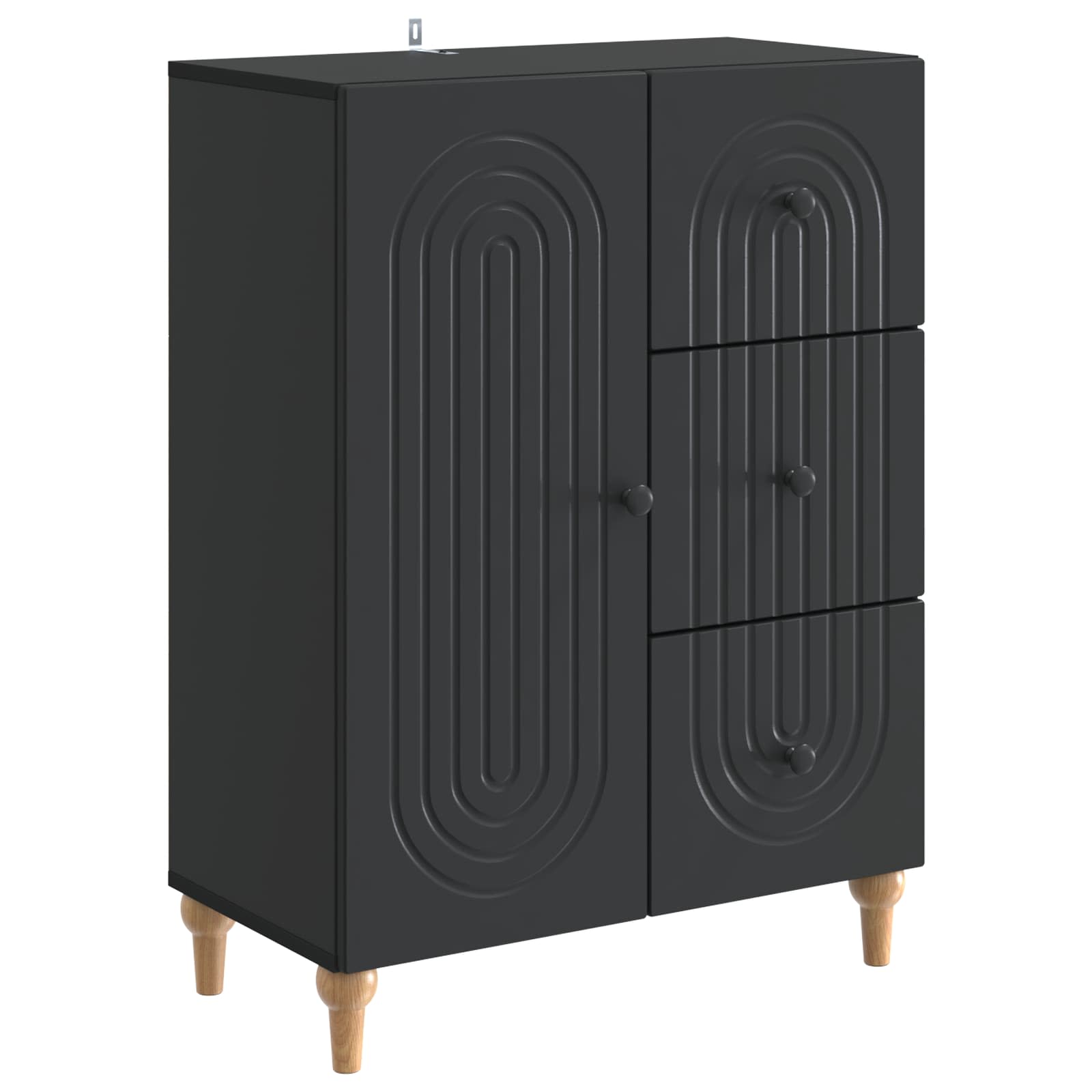 vidaXL Bufet cu sertar Negru 66 x 34,5 x 90 cm Lemn prelucrat