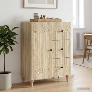 Servírovací skříň Dub sonoma 66 x 34,5 x 90 cm Kompozitní dřevo - obrázek 4