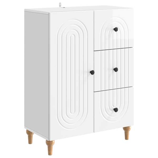 vidaXL K&otilde;ide sahtliga K&otilde;rgl&auml;ikega valge 66 x 34,5 x 90 cm Tehispuit