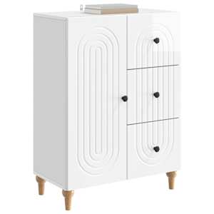 Servírovací skříň Bílá s vysokým leskem 66 x 34,5 x 90 cm - obrázek 3