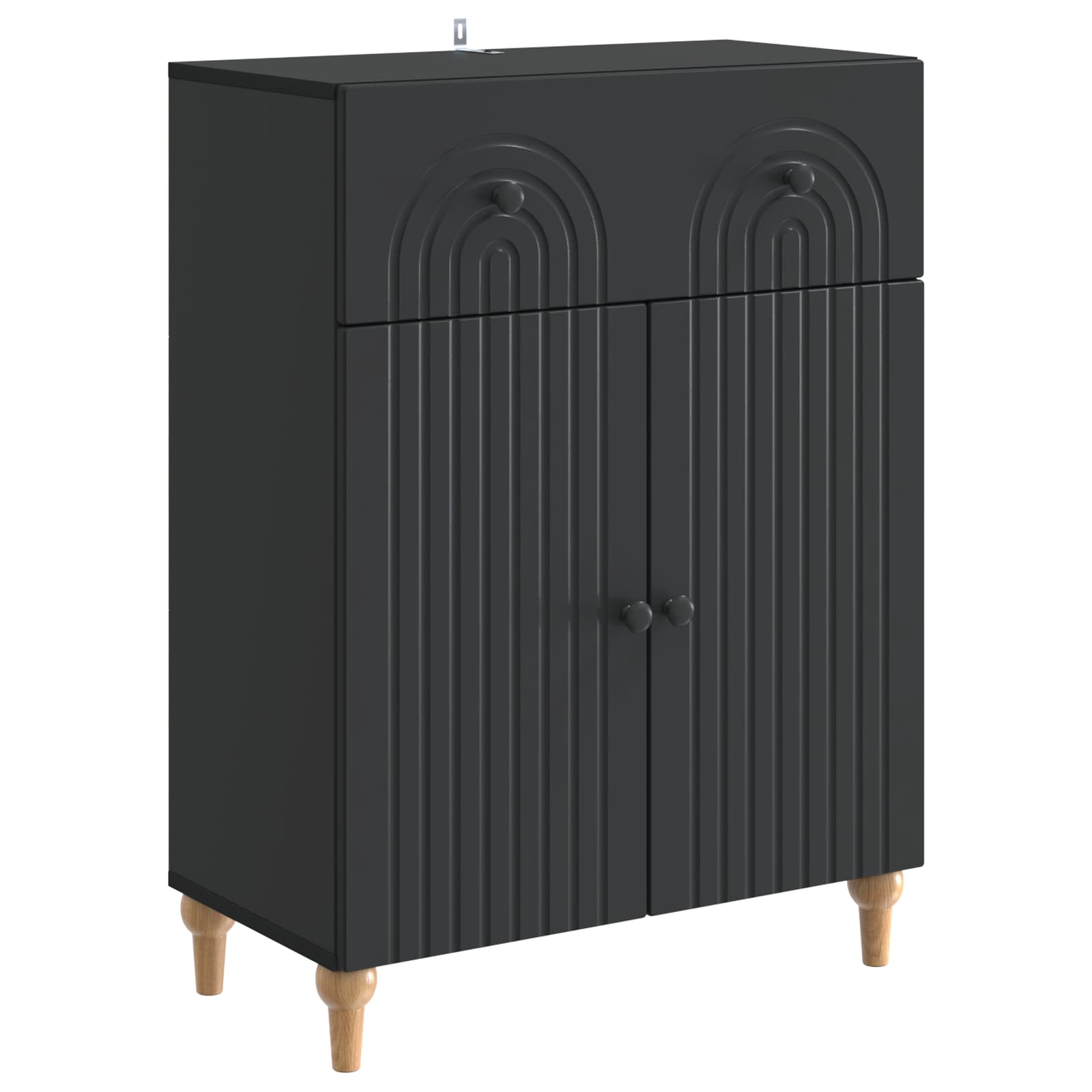 vidaXL Bufet cu sertar Negru 66 x 34,5 x 90 cm Lemn prelucrat