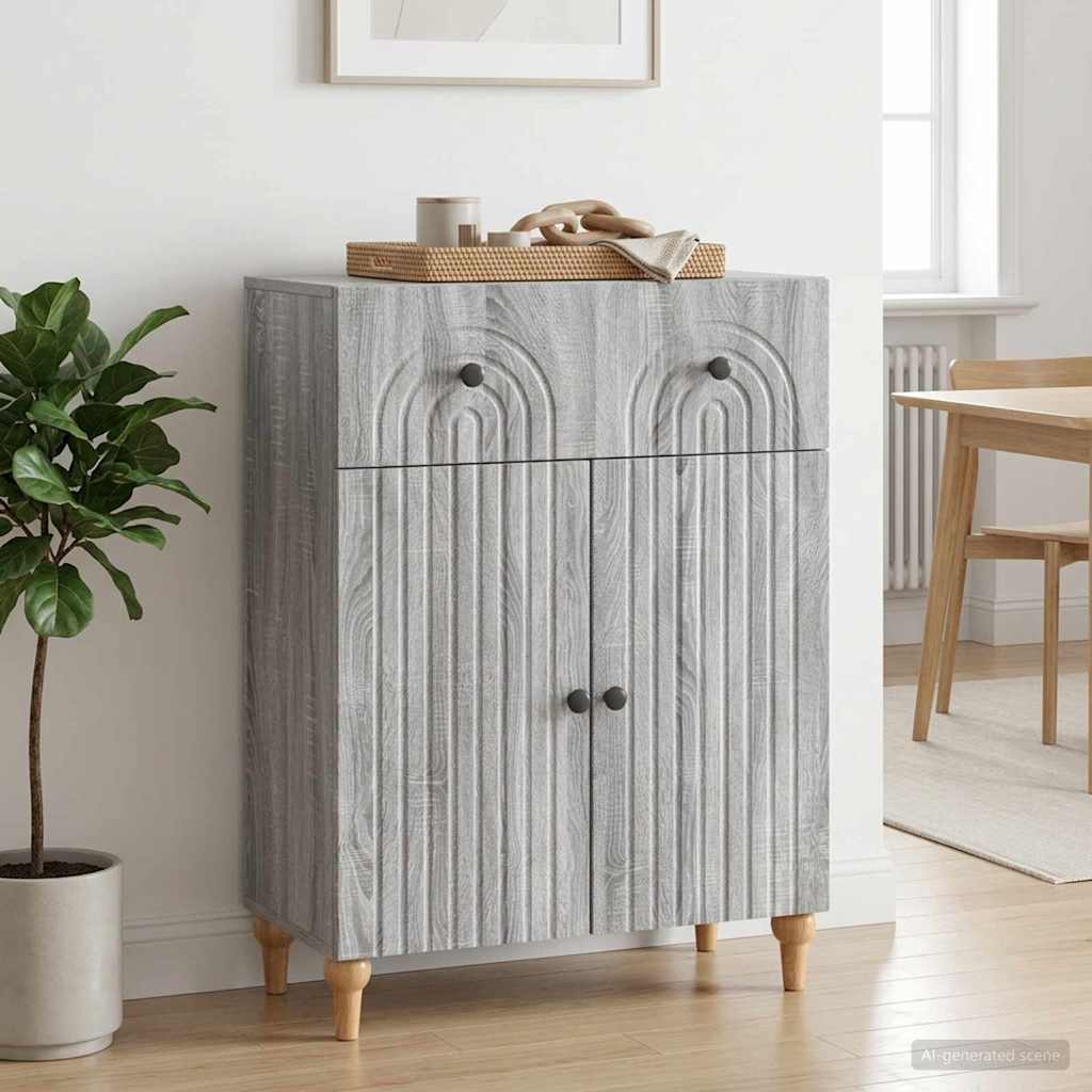Strani šal Siva Sonoma 66 x 34,5 x 90 cm Inženirski les - slika 4