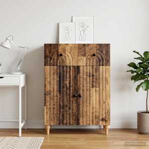 Servírovací skříň se zásuvkou Staré dřevo 66 x 34,5 x 90 cm - obrázek 4